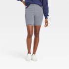 Women's Ribbed Distressed 7 Inseam Bike Shorts - Universal Thread Blue