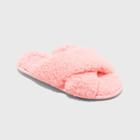 Girls' Brooklyn Crossband Faux Shearling Slippers - Cat & Jack Pink