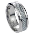 Journee Collection Daxx Men's Cobalt Gray Carbon Fiber Inlay Band -