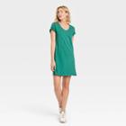 Women's Short Sleeve T-shirt Dress - Universal Thread Teal Green