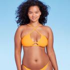 Women's Cut Out Cross Front Bralette Bikini Top - Wild Fable Orange