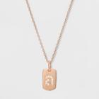 Sterling Silver Initial A Cubic Zirconia Necklace - A New Day Rose Gold, Rose Gold - A