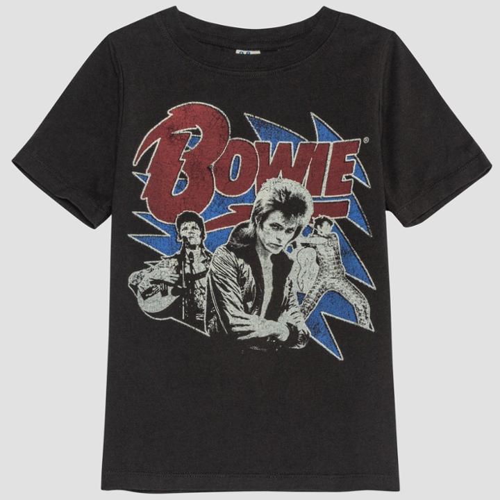 Junk Food Toddler Boys' David Bowie Short Sleeve T-shirt - Black