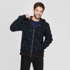 Men's Plaid Sherpa Faux Fur Jacket - Goodfellow & Co Black