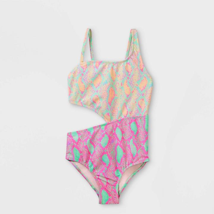 Girls' Snake Print One Piece Swimsuit - Cat & Jack