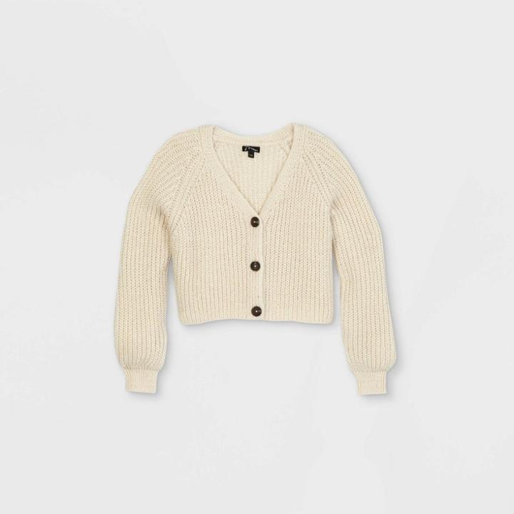 Girls' Cropped Cardigan - Art Class Ivory