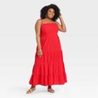 Women's Plus Size Sleeveless Tiered Dress - Knox Rose Red