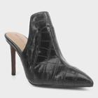 Women's Suri Faux Leather Croc Heeled Mule Pumps - Who What Wear Black