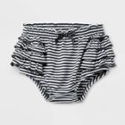 Baby Girls' Striped Ruffle Jersey Shorts - Cat & Jack Black 18m, Girl's, White Black