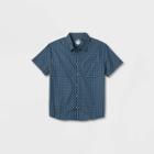 Men's Short Sleeve Adaptive Button-down Shirt - Goodfellow & Co Dark Blue