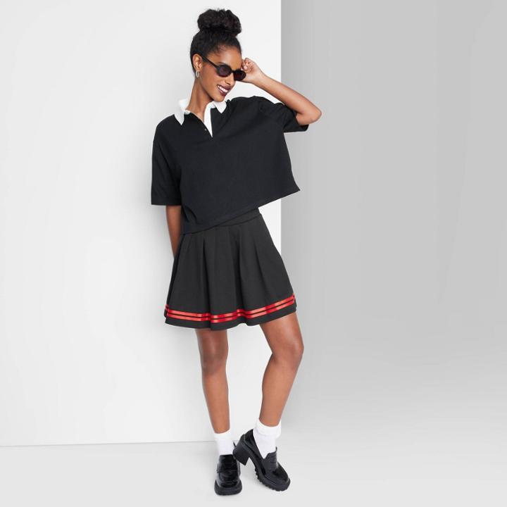 Women's Short Sleeve Rugby Shirt - Wild Fable Black