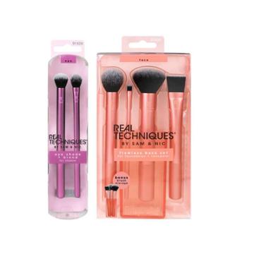 Real Techniques Best Selling Sets - Flawless Face Brush Set & Eye Shade & Blend Brush
