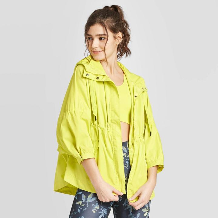 Women's Zip-up Poncho - Joylab Lime Xs, Women's, Yellow