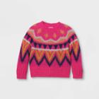 Toddler Girls' Fair Isle Pullover Sweater - Cat & Jack Pink