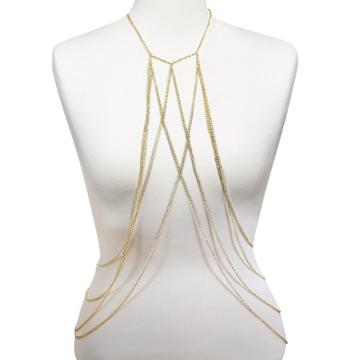 Women's Rampage Fashion Bodychain With Multiple Chains - Gold