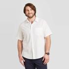 Men's Tall Standard Fit Short Sleeve Linen Shirt - Goodfellow & Co True White