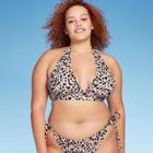 Women's Multiway Tall Triangle Bikini Top - Wild Fable Animal Print X, Black/brown/white