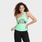 Women's Hello Kitty And Friends One Shoulder Graphic Tank Top - Aqua Green
