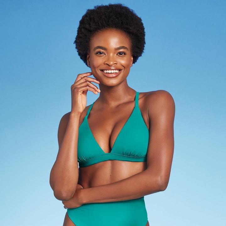 Women's Triangle Bikini Top - Shade & Shore Waterfall D/dd Cup, Blue