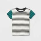 Toddler Boys' Jersey Knit Short Sleeve T-shirt - Cat & Jack Cream/teal 18m, Ivory/blue