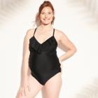 Maternity D/dd Cup Ruffle One Piece - Isabel Maternity By Ingrid & Isabel Black