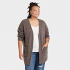 Women's Plus Size Cardigan - Ava & Viv Charcoal X, Grey