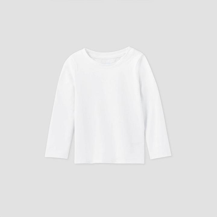 Toddler Girls' Long Sleeve Solid T-shirt - Cat & Jack White