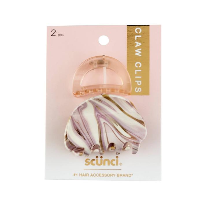 Scunci Opening Plastic Jaw Clip And Acrylic Hair Claw