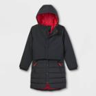 Girls' Mid-length Puffer Jacket - All In Motion Black