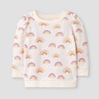 Grayson Mini Toddler Girls' Rainbow Pullover Sweatshirt - Cream