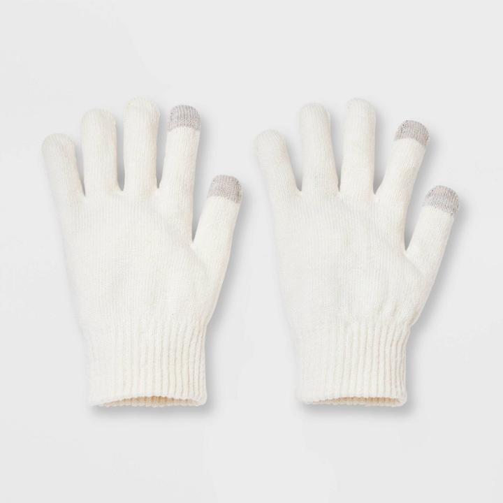 Women's Tech Touch Knit Gloves - Wild Fable Cream, Ivory
