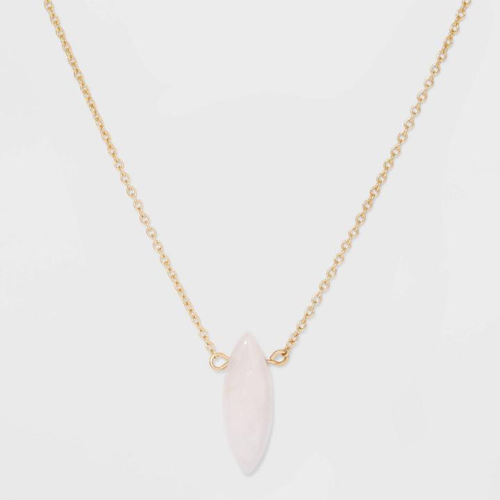 No Brand Petiteshort Necklace With Stone - Pink, Women's