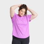 Women's Plus Size Essential Crewneck Short Sleeve T-shirt - All In Motion Vibrant Purple