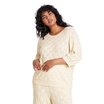 Women's Plus Size Elbow Sleeve Crewneck Pullover Sweater - Rachel Comey X Target Ivory