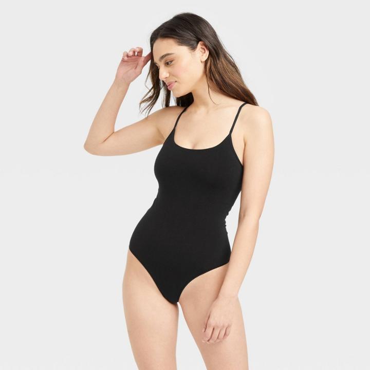 Women's Cotton Seamless Bodysuit - Auden Black
