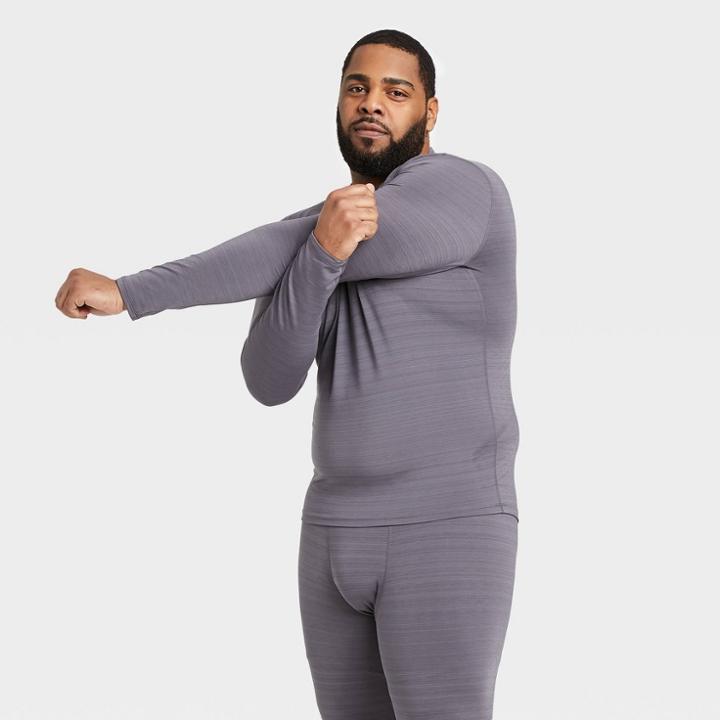 Men's Long Sleeve Fitted Cold Mock T-shirt - All In Motion Gray