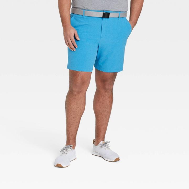 Men's Big & Tall Heather Golf Shorts 8 - All In Motion Blue Gray