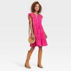 Women's Flutter Short Sleeve Dress - Knox Rose Pink