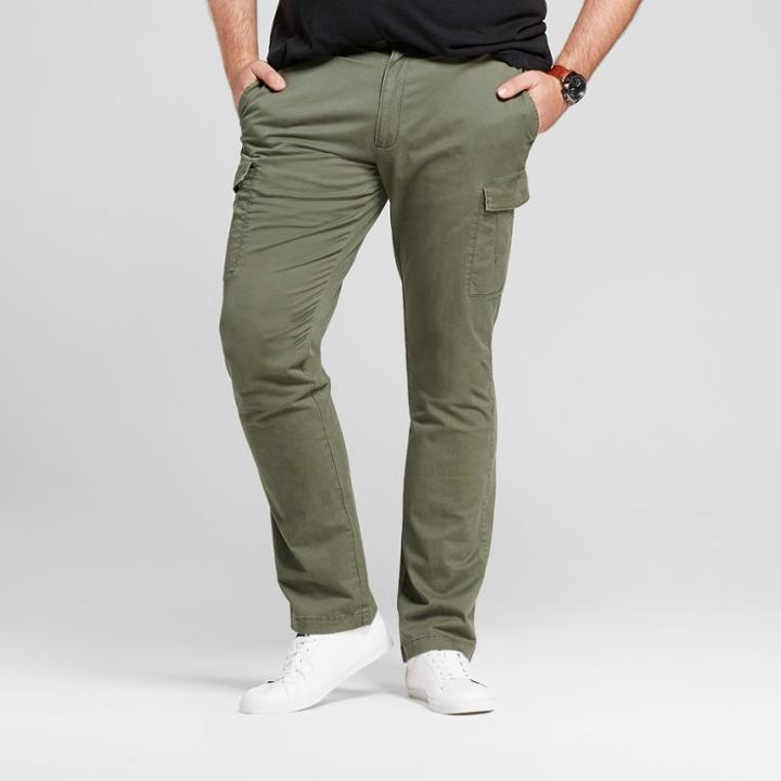 Men's Big & Tall Slim Fit Cargo Pants - Goodfellow & Co Olive (green)