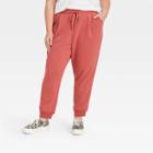 Women's Plus Size High-rise Ankle Jogger Pants - A New Day Rose