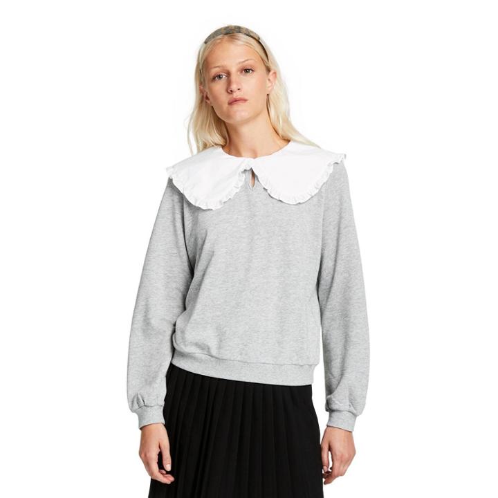 Women's Oversized Collared Sweatshirt - Sandy Liang X Target Heathered Gray