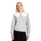 Women's Oversized Collared Sweatshirt - Sandy Liang X Target Heathered Gray