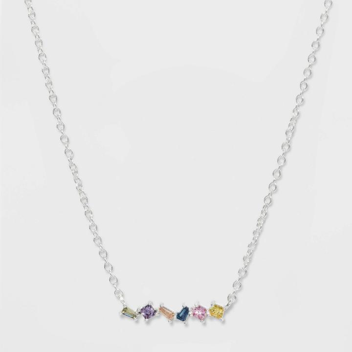 Sterling Plated Light Rainbow Necklace - A New Day , Women's,
