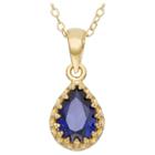 Target Pear-cut Sapphire Crown Pendant In Gold Over Silver, Girl's, Sapphire/yellow