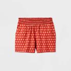 Women's Plus Size Mid-rise Polka Dot Pull On Shorts - Universal Thread Red 1x, Women's,