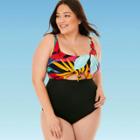Women's Plus Slimming Control Peek A Boo Cut Out One Piece Swimsuit - Beach Betty By Miracle Brands 1x, Women's, Size: 1xl,