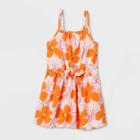 Toddler Girls' Tank Top Tie-front Floral Dress - Cat & Jack Pink