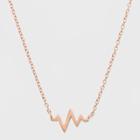 Distributed By Target Sterling Silver Heart Beat Necklace - Rose Gold, Women's, Size: