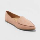 Women's Micah Wide Width Faux Leather Pointy Toe Loafers - A New Day Blush Pink 5w, Women's,