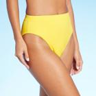 Juniors' Ribbed High Leg High Waist Bikini Bottom - Xhilaration Yellow